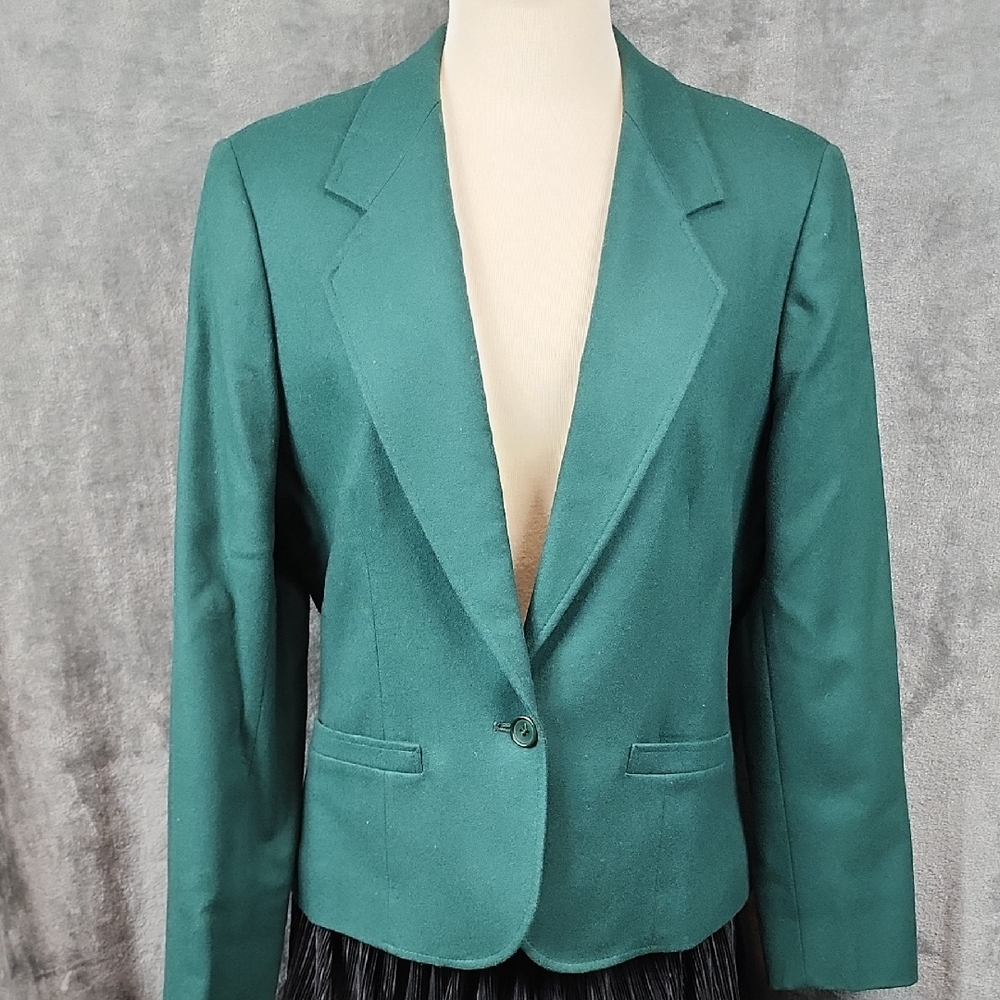 Pendleton 100% Virgin Wool. Dark Green, Blazer, Jacker, Size 12